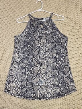 Crazy Train Black & Cream Snake-Print Halter Camisole